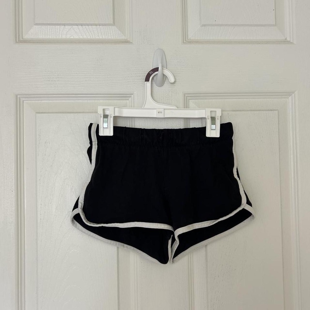 Women’s Black Athletic Shorts with White Trim